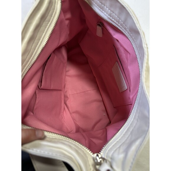 Coach Zoe Leather Hobo Shoulder Bag Ivory A1032-F14706 Dark Silver Hardware - Picture 8 of 10